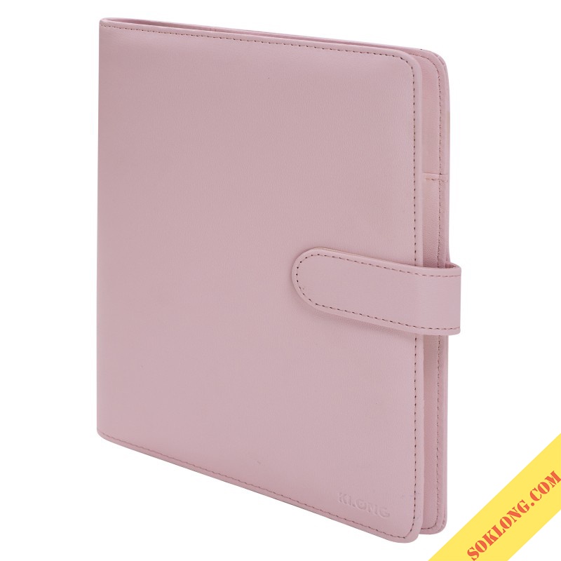 Sổ còng bìa da PU Caro 5x5 A5 100 trang Klong MS 992 Sổ binder bullet journal màu Pastel dễ refill giấy