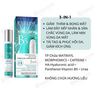 Lăn mắt lạnh Eveline Rollon Hyaluronic 2 in 1