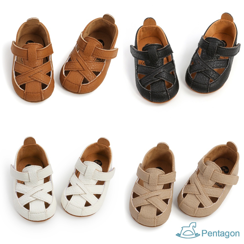Giày Sandal Da Pu Thiết Kế Đục Lỗ Thời Trang Đi Biển Mùa Hè Cho Bé Trai Và Gái 0-18 Tháng Tuổi