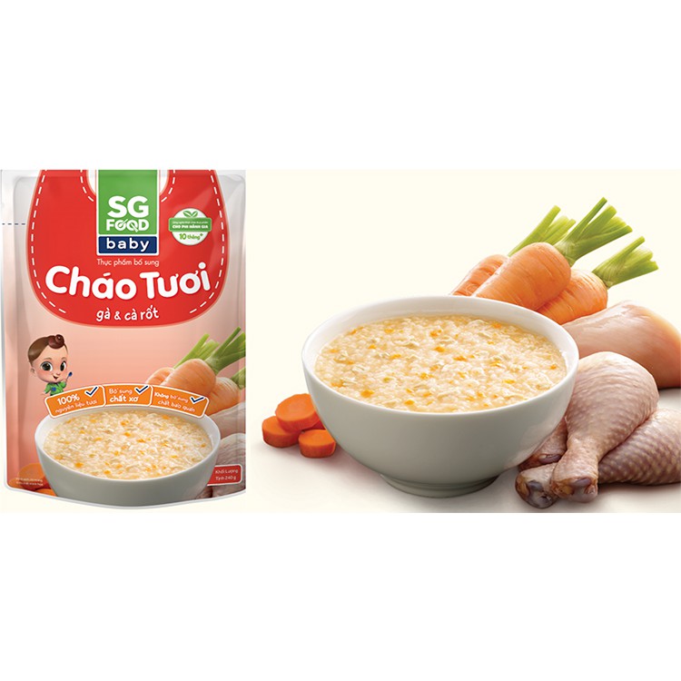 Cháo tươi DHA SG Food gói 240g Dinh Dưỡng cho bé