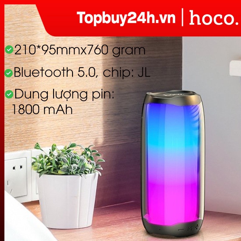 Loa bluetooth Hoco HC8 có đèn led V5.0 hỗ trợ FM thẻ nhớ TF USB TWS AUX3.5  - Loa Bluetooth | DiDongVietNam.com