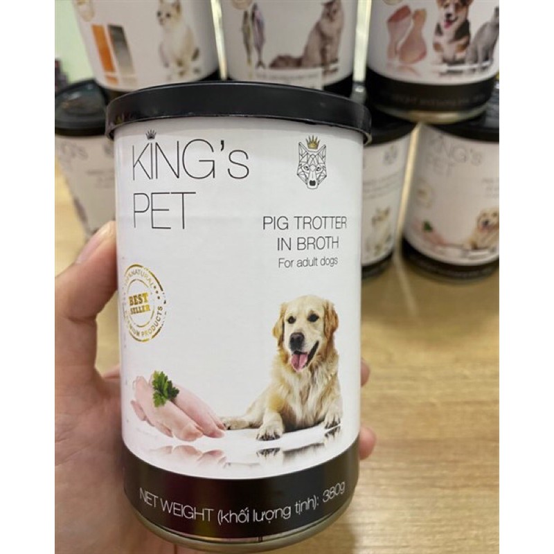 Pate lon King’s Pet cho chó mèo hộp 380g có nắp đậy bảo quản