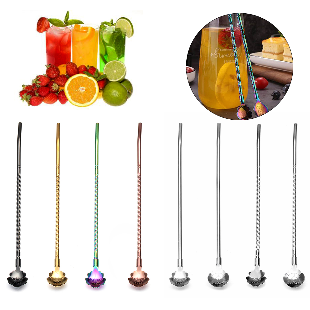 FASHYUNER Muỗng Kiêm Ống Hút Inox Có Thể Tái Sử Dụng Tiện Lợi Nhiều Màu Sắc Tùy Chọn