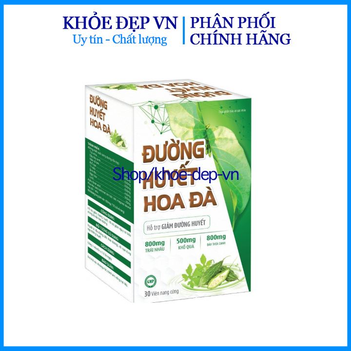 Viên uống Đường huyết hoa đà hỗ trợ hạ đường huyết, ổn định đường huyết, giảm biến chứng tiểu đường - Lọ 30 viên nang