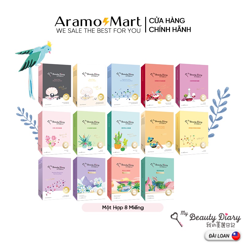[Date mới] Hộp 8 miếng mặt nạ My Beauty Diary Chính hãng Đài Loan các loại ＊AramoMart＊