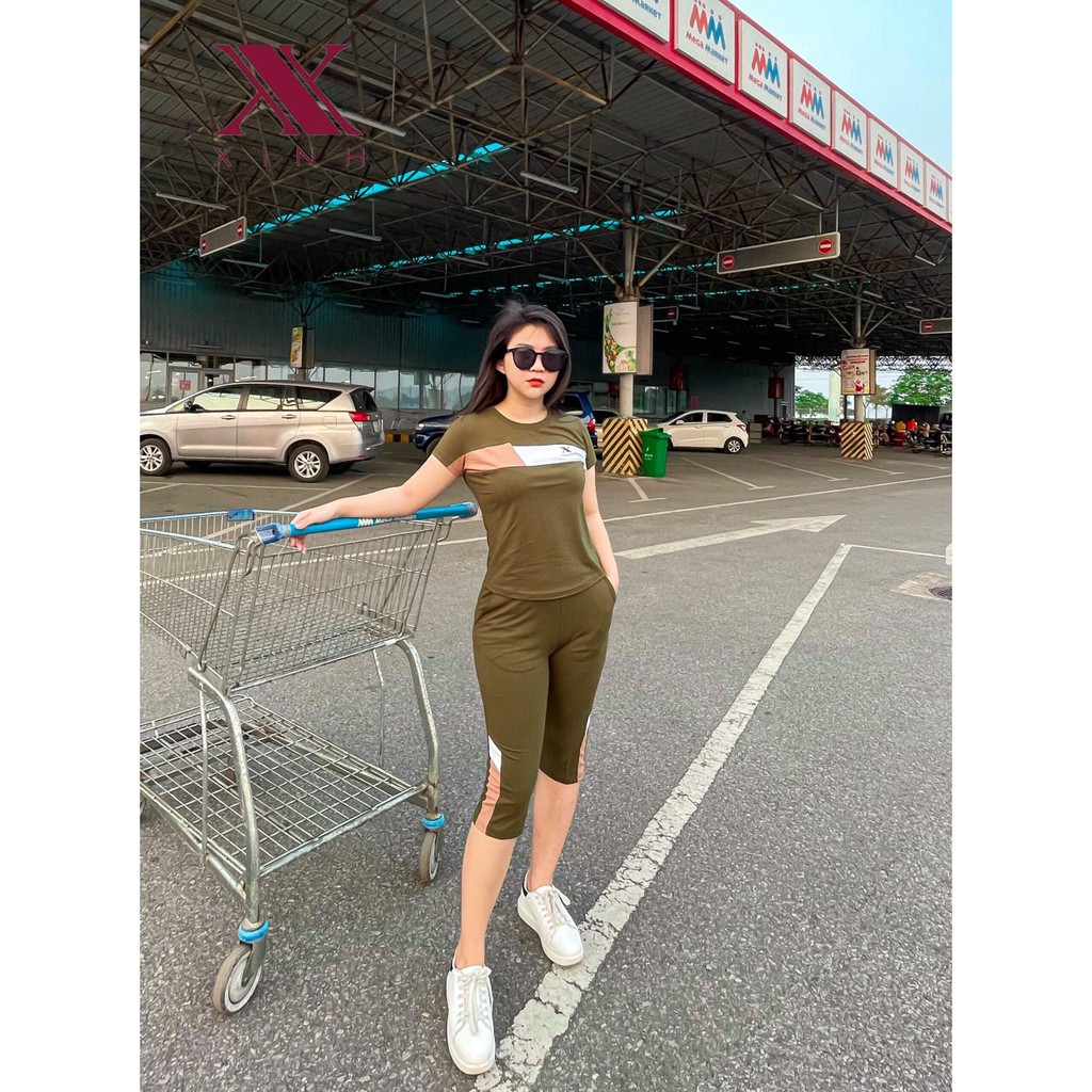 Bộ thể thao quần lửng trẻ trung năng động mẫu mới hãng Xinh x375