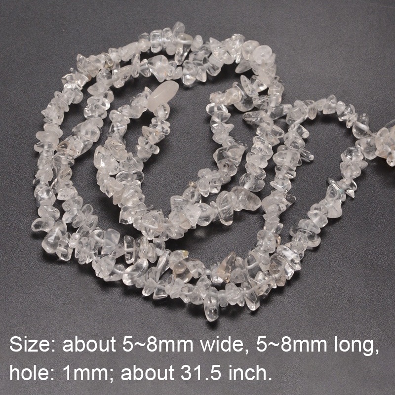 Chuỗi hạt đá thạch anh 5~8x5~8mm 31.5mm dùng làm vòng đeo tay thủ công