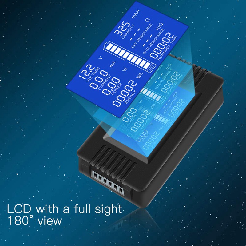 Dc Đồng Hồ Đo Điện Áp Năng Lượng Mặt Trời Đa Năng Màn Hình Lcd Hiển Thị Rộng 12v / 24v / 48v Rv / Xe Hơi