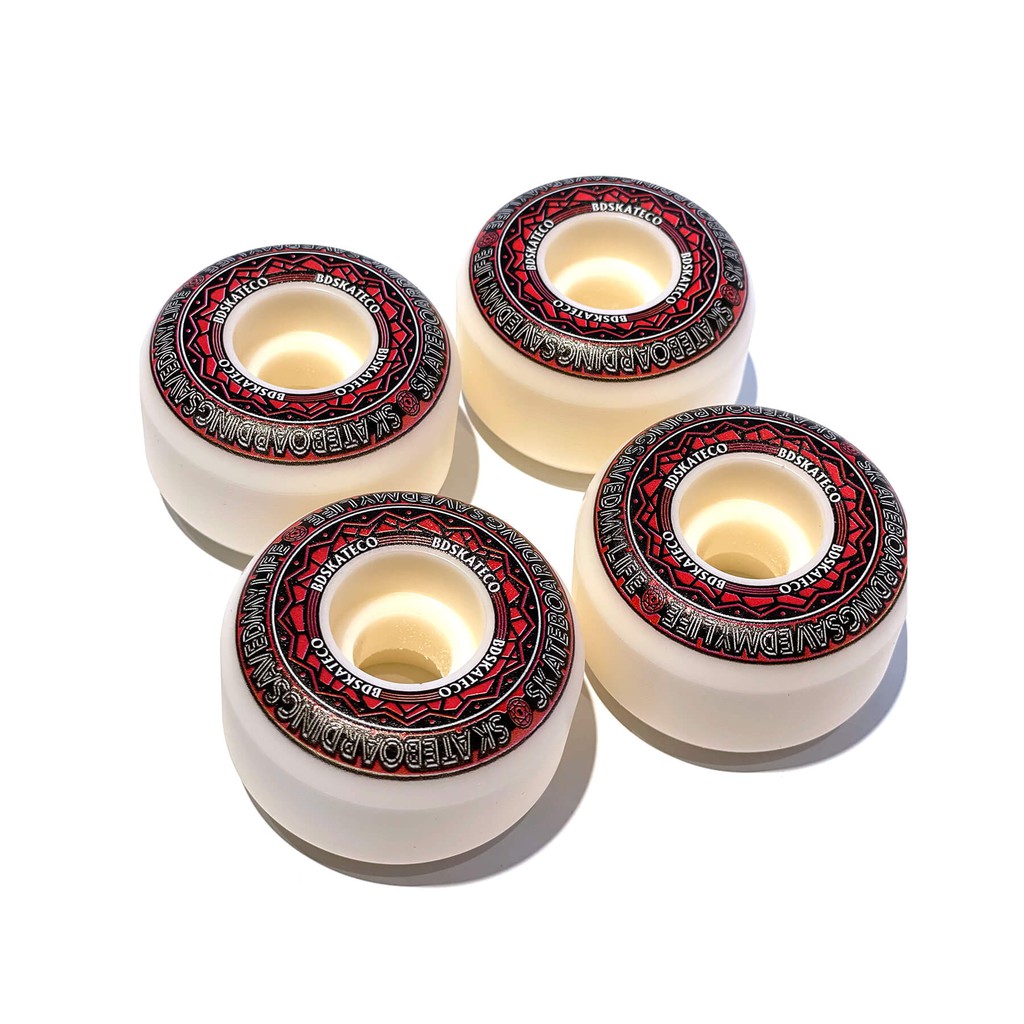 Bộ Bánh Ván Trượt Skateboard Cao Cấp Chấu Âu- BDSKATECO ROSETTE RED 101A WHEELS 52MM