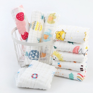 【Melovi】25*25CM Khăn sữa xô 6 lớp rửa mặt loại dày siêu mềm mại cho bé