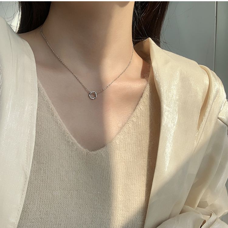 Vòng cổ mạ bạc 925 đính đá thời trang cho nữ