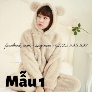 NHIỀU MẪU CÓ SIZE LỚN - Bộ đồ ngủ lông cừu bao dày bao ấm bao dễ thương ( Hàng order )