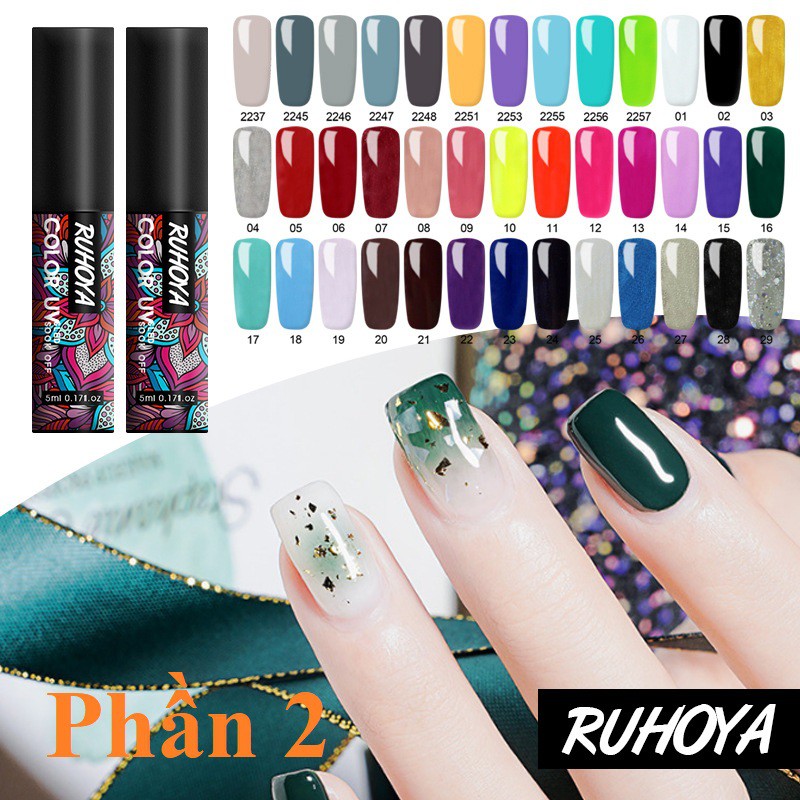 [Sỉ-Rẻ] Lọ sơn gel sơn móng tay Ruhoya bền màu và đẹp 52 mã màu phần 2 [Lẻ-Sỉ]