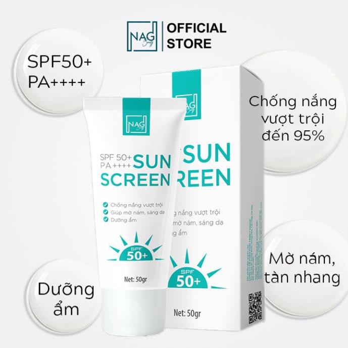 Kem chống nắng  SUN SCREEN tính chất vật lý dưỡng trắng da cho cả da dầu mụn SPF50+