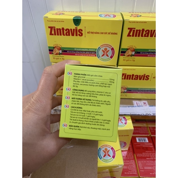 Zintavis hộp 30 gói- giúp bổ sung kẽm, vitamin C, tăng cường tiêu hoá, giúp ăn ngon