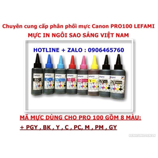 Bộ mực refill Canon pro 100