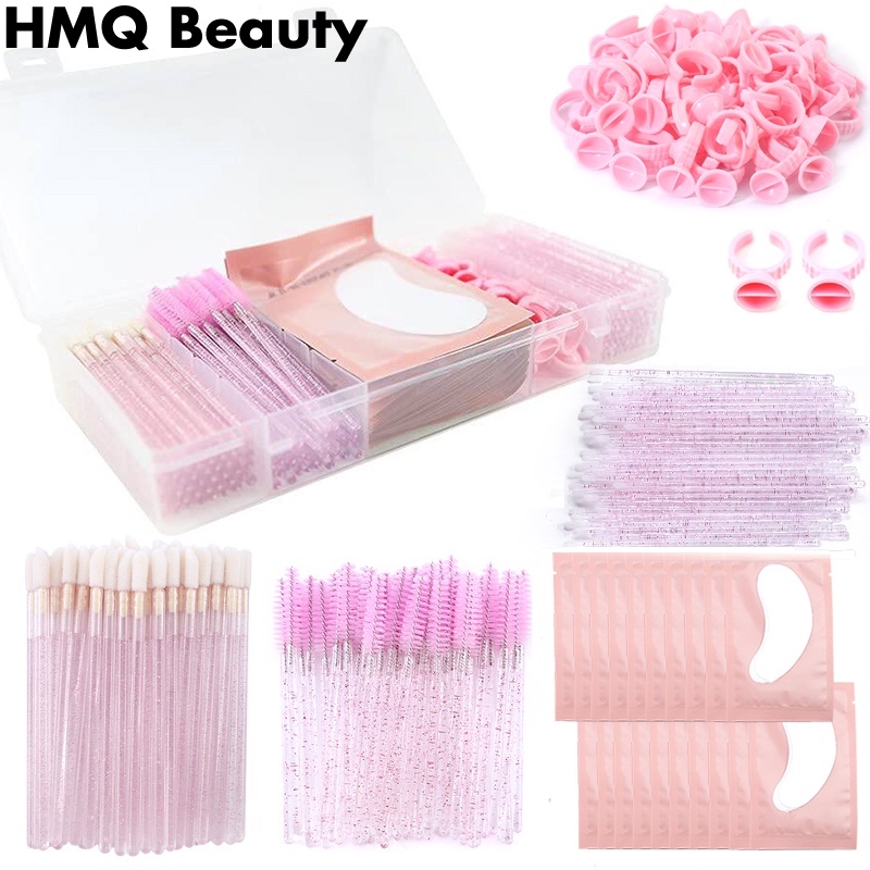 Mascara mở rộng lông mi 236Pc sử dụng một bàn chải với bàn chải màu kem dán Keo keo Dán Bột Kit Eye Pad