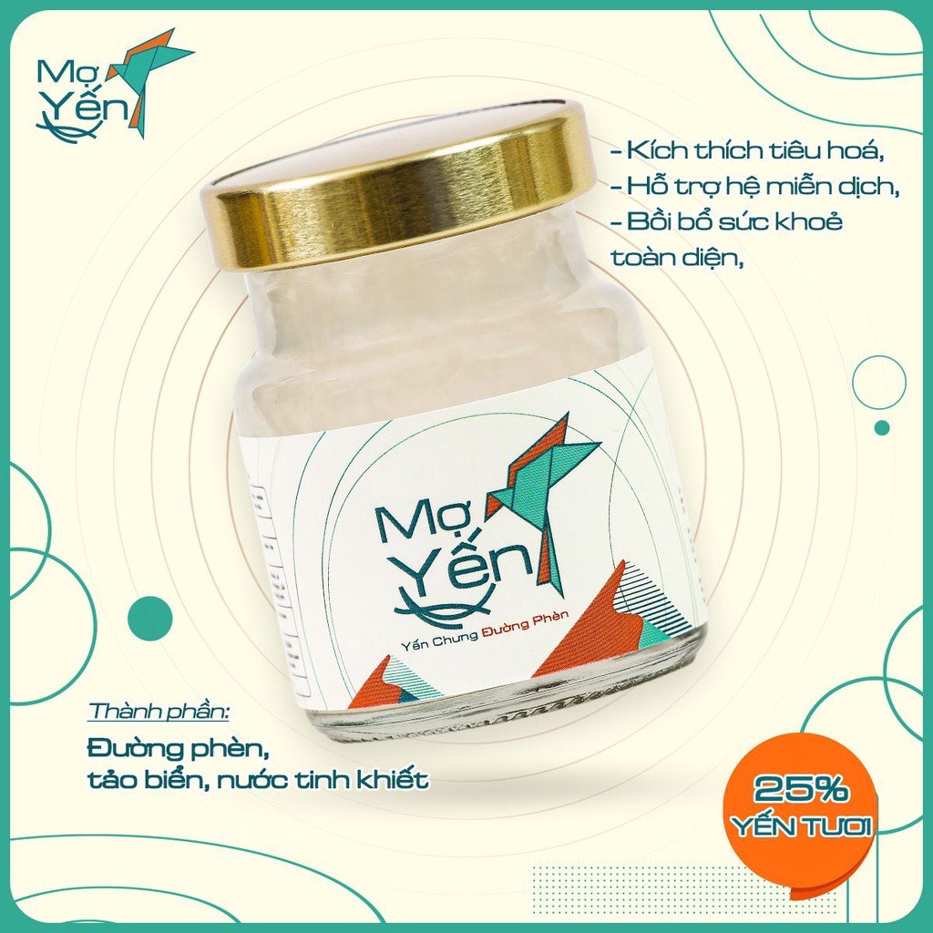 Combo Mợ Yến - Chưng Đường Phèn - Hàm lượng 12gr Yến Tươi Nguyên Chất Chưng Sẵn Hũ 70ml