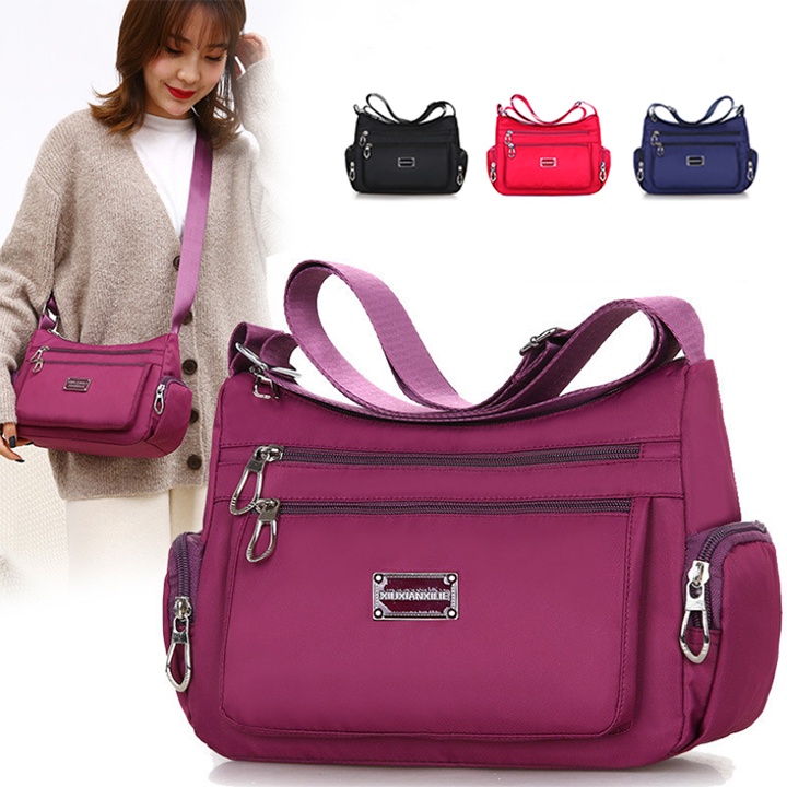 Túi xách, túi đeo chéo nữ vải dù chống nước, chống xước cao cấp size 25cm