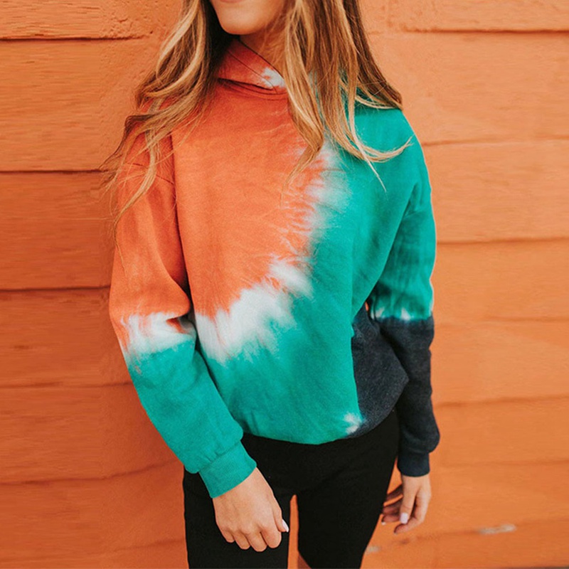 Equalistic Asaka 2020 New Women Ladies Fashion Long Sleeve Tie Dye Print Hoodies Casual Loose Hooded Sweatshirts Pullover Tops | BigBuy360 - bigbuy360.vn