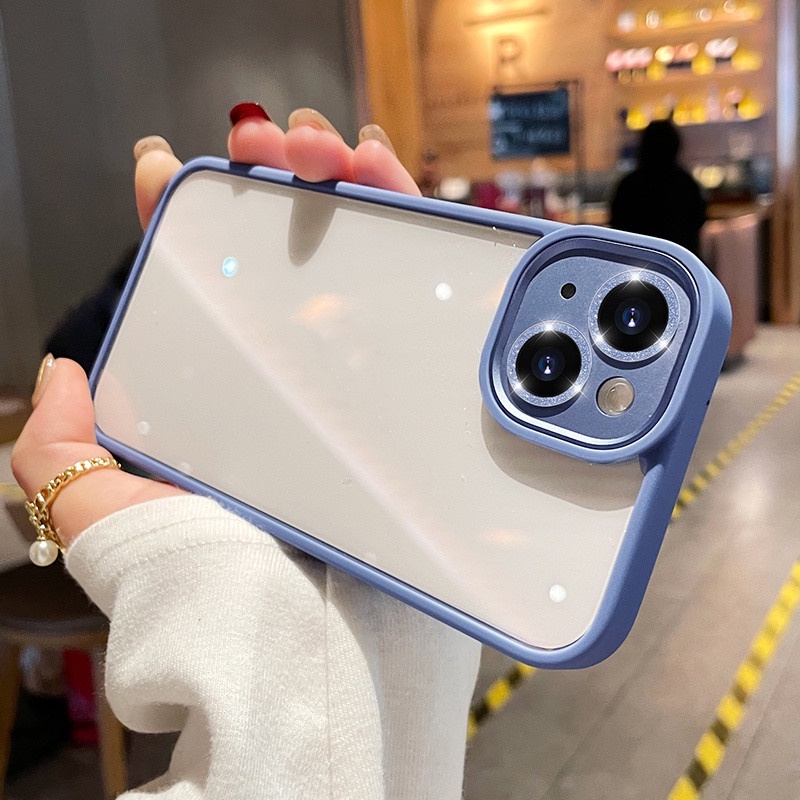 Ốp Điện Thoại Trong Suốt Đính Đá Lấp Lánh Bảo Vệ Camera Cho iPhone 13 Pro Max 11 12 Pro Max i11 12pro 11pro