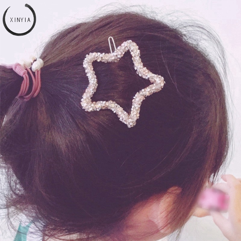 Kẹp Tóc Hình Ngôi Sao Đính Đá Thời Trang Cho Nữ