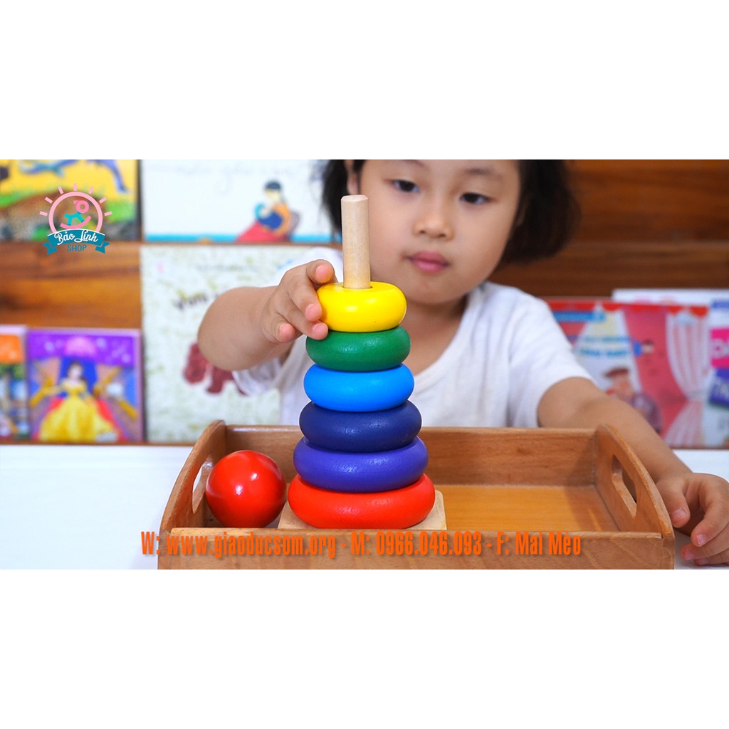 Tháp chồng rainbow cho bé| Đồ chơi phát triển tư duy