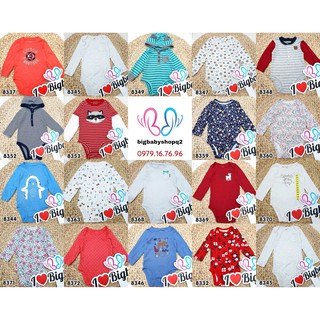 Bodysuit / Body tay dài cho bé trai, bé gái, hàng Carter made in Cambo xuất xịn, cotton rất mềm mịn