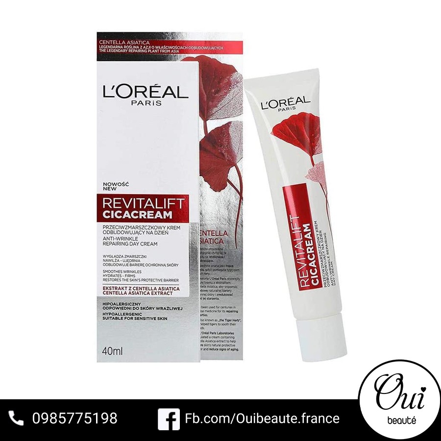 Kem phục hồi da lão hóa loreal revitalift cica cream 40ml Ouibeaute