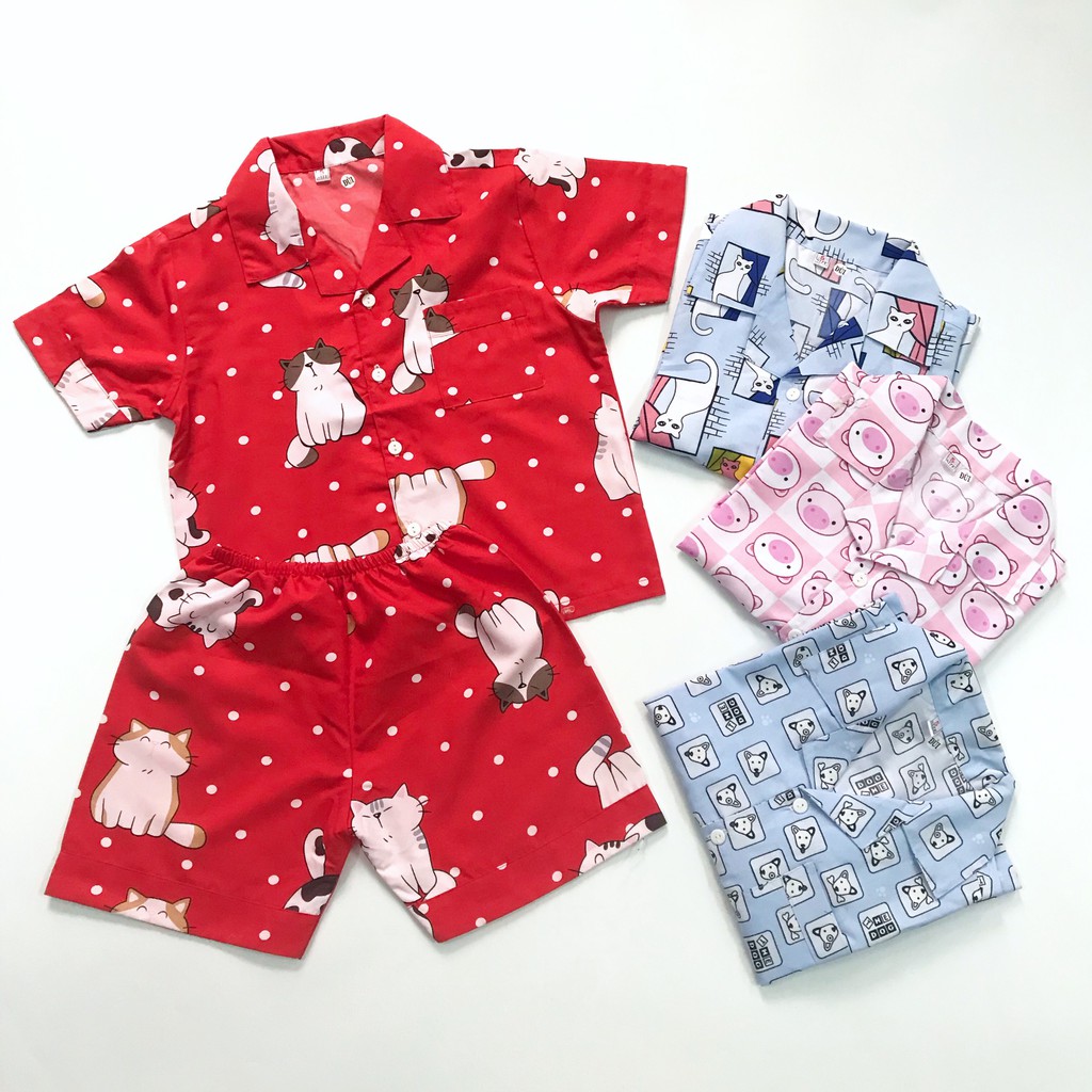 Pijama đùi cho bé vải kate thái size 1-5 tuổi 10-20kg Nhiều mẫu ngộ nghĩnh