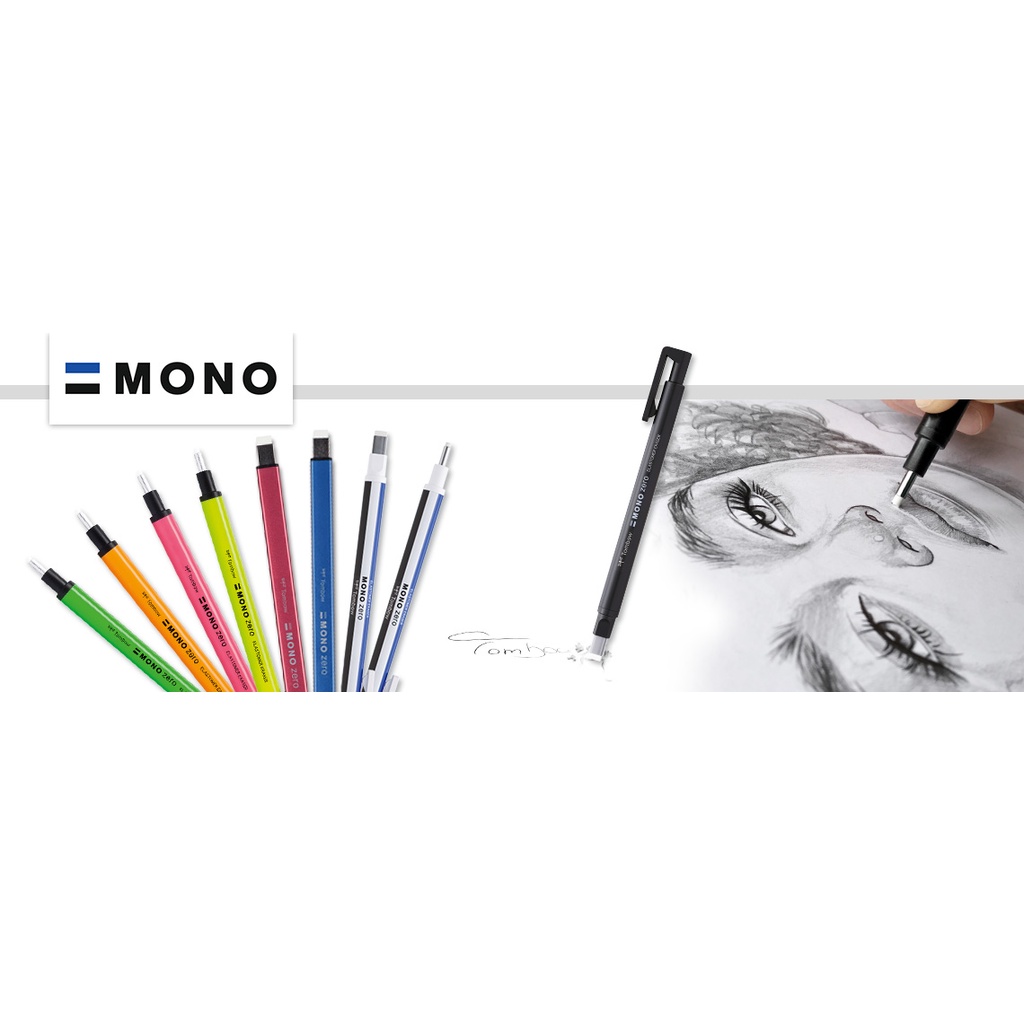 BÚT GÔM BẤM/ RUỘT THAY THẾ TOMBOW MONO ZERO ĐẦU TRÒN,DẸT