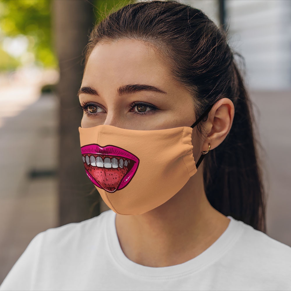 Khẩu trang chống tia uv Sexy Lips_3631 CARTWELL vải poly cotton 100% ngăn bụi kháng khuẩn bảo vệ toàn diện