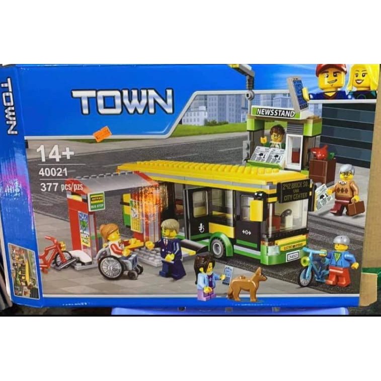 Lego City - Lepin 02078 , Leji 40021 ( Xếp Hình Trạm Dừng Xe Bus 377 Mảnh )