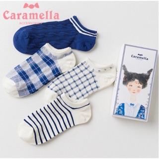 Hộp/Set 4 tất Caramella nữ hải quân