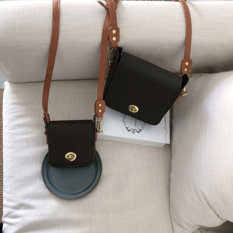 Túi mini khoá tròn da sần form cứng cáp s076 | BigBuy360 - bigbuy360.vn