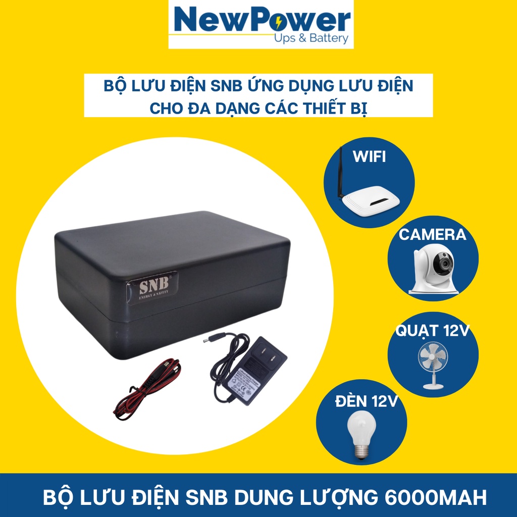 Bộ lưu điện gia đình 6000mAh, UPS 12V dùng cho camera, wifi, nguồn dự phòng 12V..mới 100%,bảo hành 12 tháng