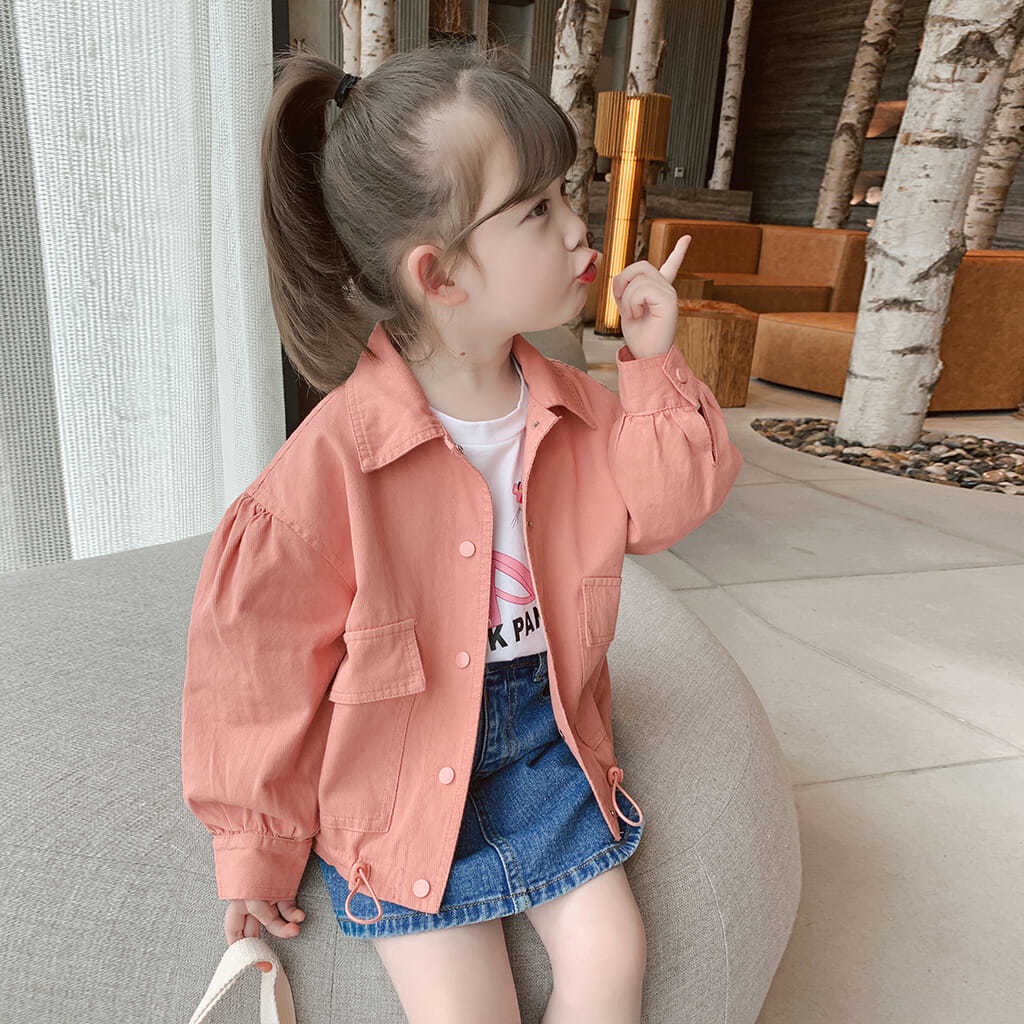 Áo Khoác Mỏng Dáng Rộng Thời Trang Xuân Thu Mới Cho Bé Gái 2021