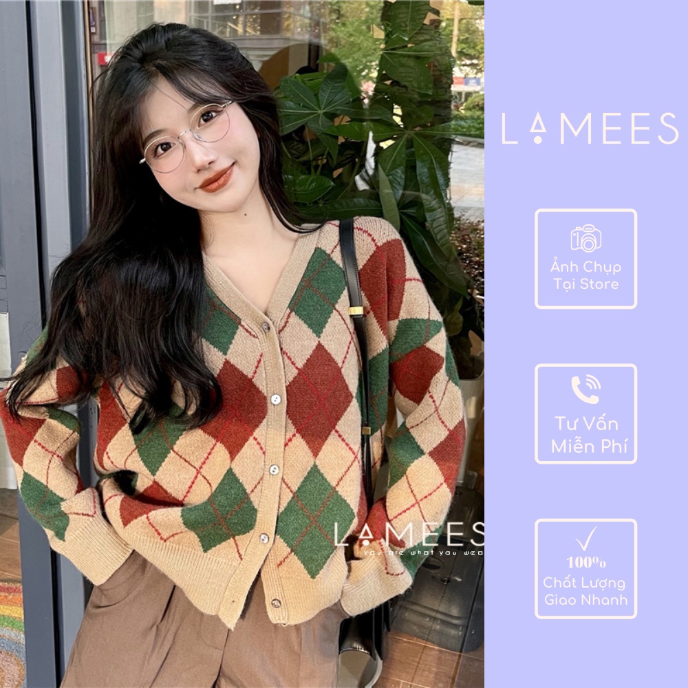 Lamees V-45 Áo len quả trám