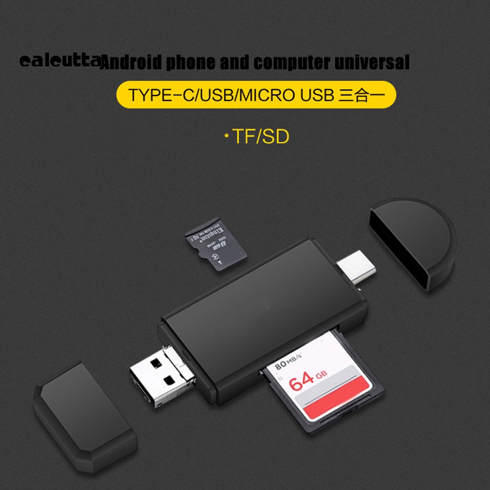 Đầu đọc thẻ TF/Micro-SD OTG Type C Micro-USB 3 trong 1 tốc độ cao tiện dụng