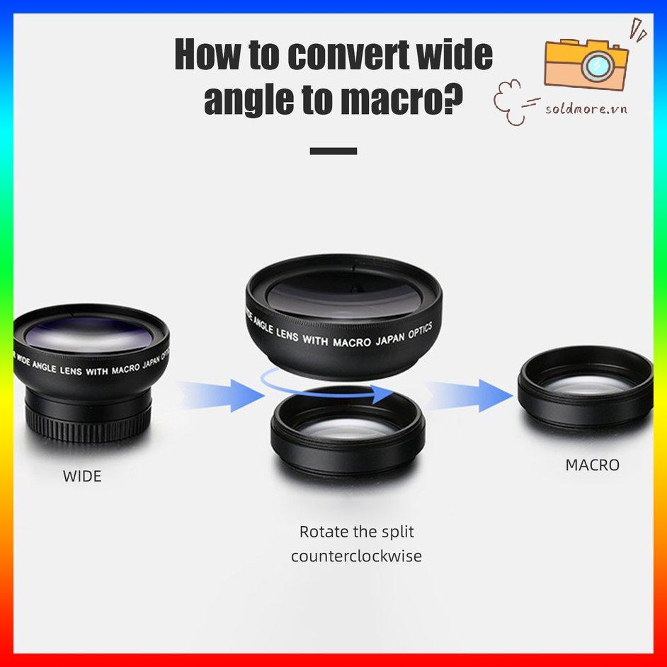 External Lens 2-in-1 Mobile Phone Lens 0.45x Wide Angle Lens 12.5x Macro Lens