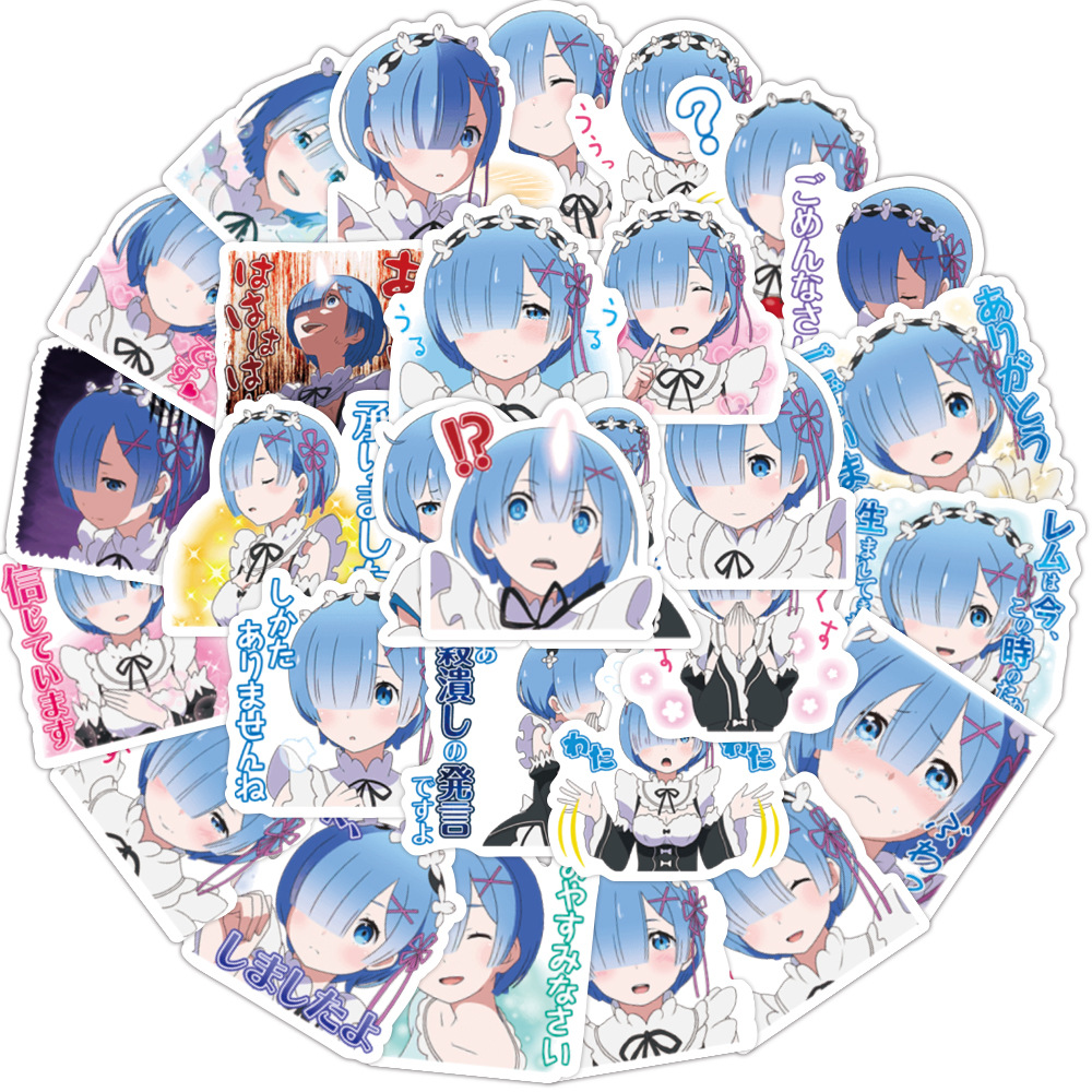 Y&P| Hình Dán Chống Nước Re:Life in a different world from zero Nhật Bản Anime Mũ Bảo Hiểm Máy Tính Xách Tay Hành Lý Dán Thiết Lập, 40 tờ