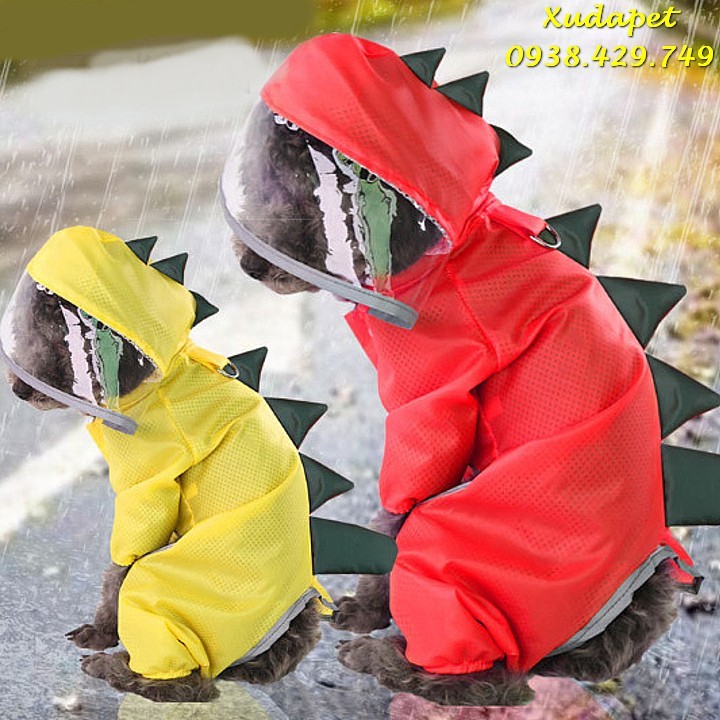 Áo Mưa Hình Khủng Long Cho Chó Mèo  giúp giữ ấm, giúp bảo vệ sức khỏe của thú cưng - Xudapet - SP005240
