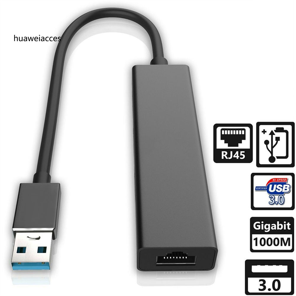 Bộ Chia 3 Cổng Mạng Lan Rj45 Hua-Usb 3.0 Cho Windows / Mac | BigBuy360 - bigbuy360.vn