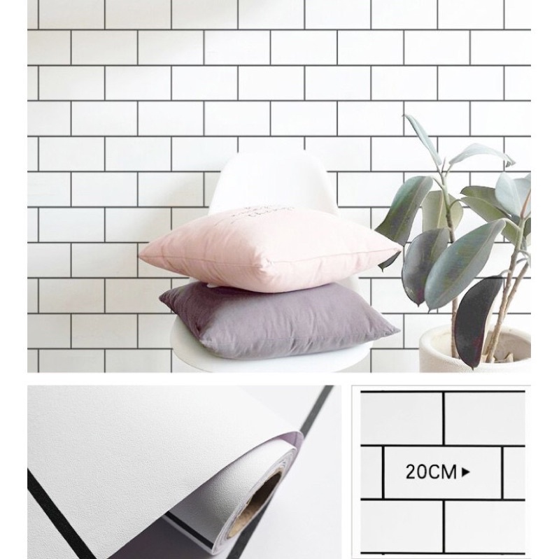 Decal dán bếp 💖 FREE SHIP 💖 Giấy dán bếp tráng bạc mã Gạch trắng chịu nhiệt chịu nước dễ lau chùi