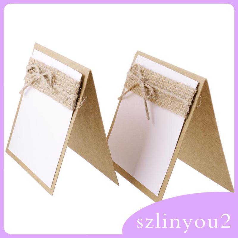 Set 2 Thẻ Tên Kèm 10 Dây Thừng Trang Trí Tiệc Cưới Shabby Chic