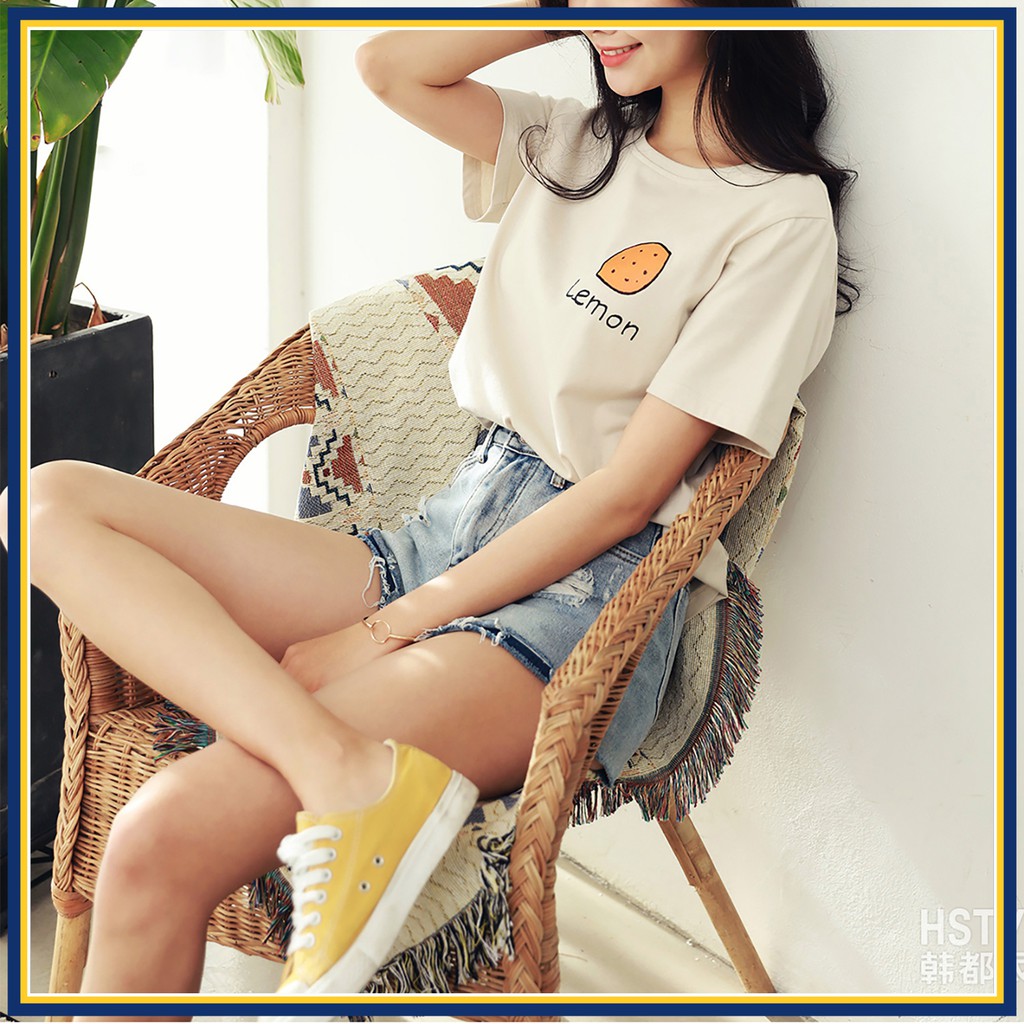 AP40 - Áo thun nữ tay ngắn dễ thương cotton 100% làm đồ đi chơi, đồ mặc nhà, đồ đi ngủ. Đồ thun nữ mùa hè, Áo phong nữ