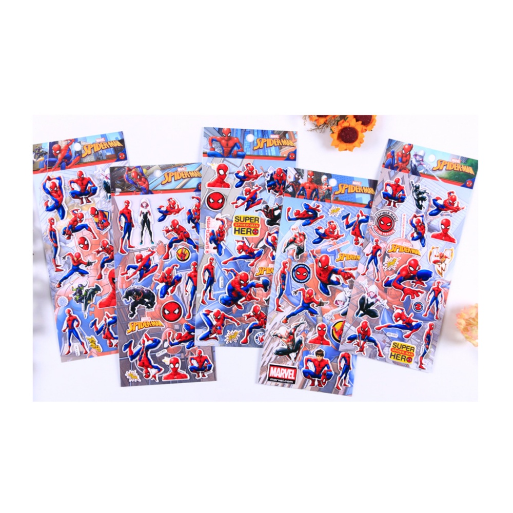 Sticker 3D chống thấm NGƯỜI NHỆN SPIDERMAN SIÊU ANH HÙNG dán cho bé đồ chơi dán giải trí