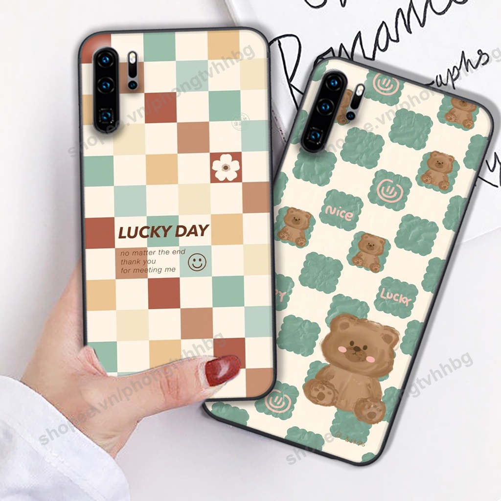 Ốp lưng Huawei P30 / P30 Pro trái tim gấu thể thao , smile mặt cười cực cute