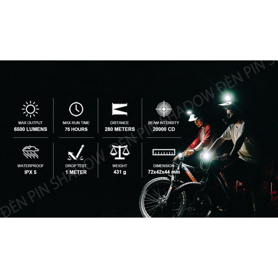 Đèn xe đạp MAGICSHINE MONTEER 6500S sáng 6500 lumen chiếu xa 280m pin rời 10.000mAh sạc USB Type-C bảo hành 2 năm