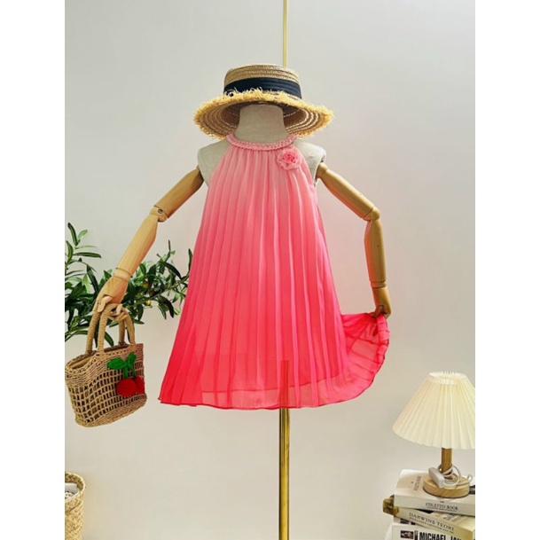 Đầm xếp ly dập ly cao cấp cho bé gái size đến 45kg